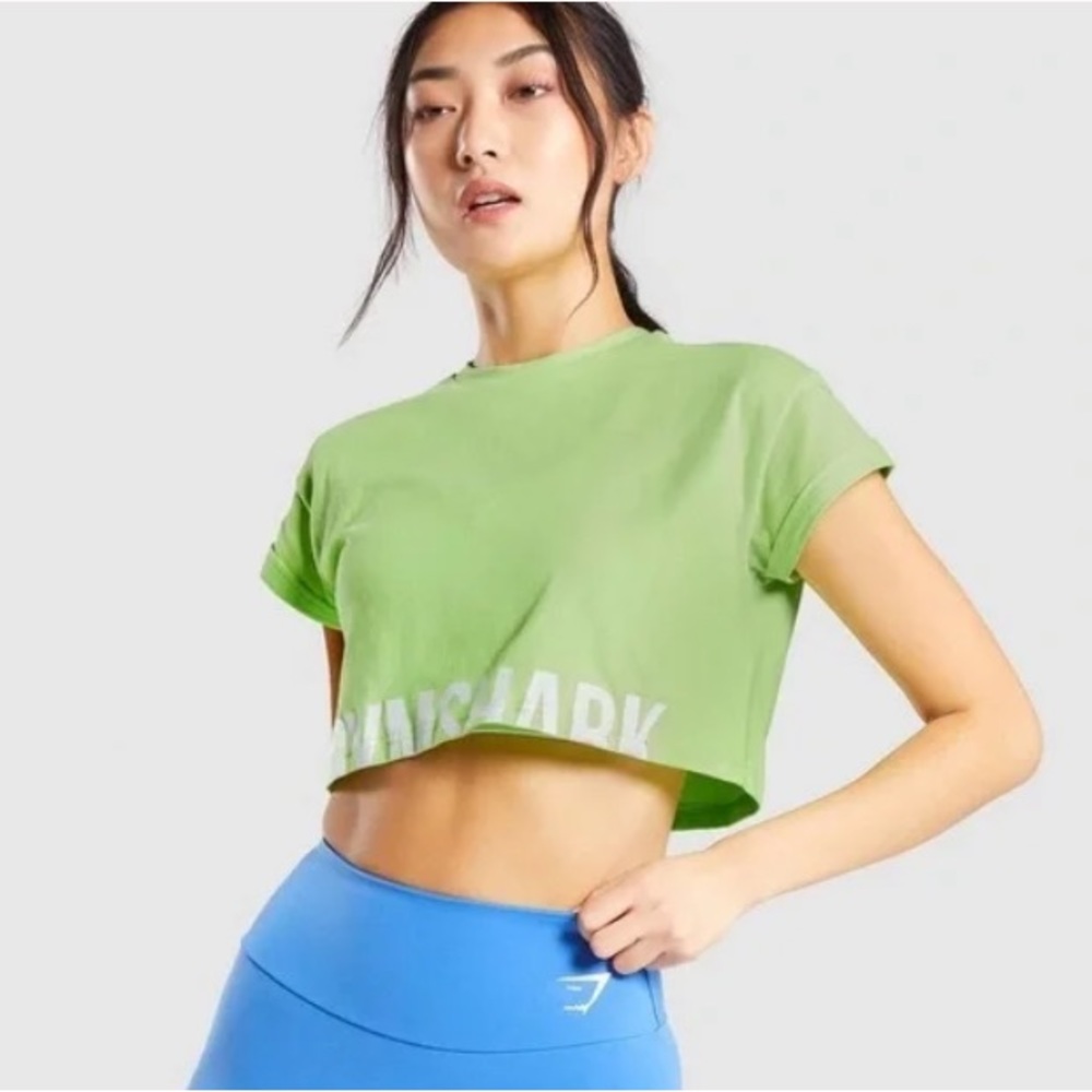 ✨Gymshark Fraction Crop Top - Green